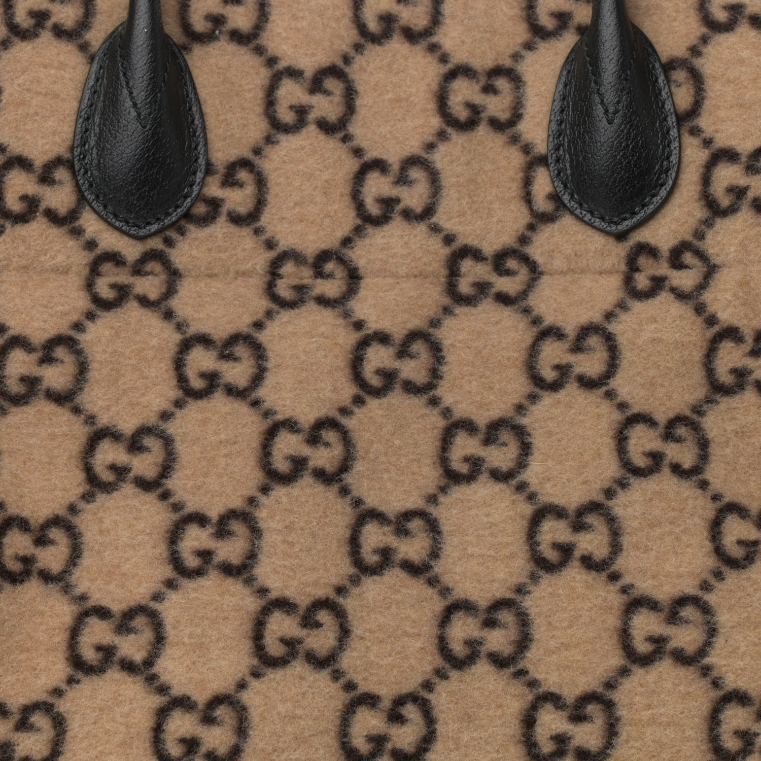 Gucci Covered Wool GG Monogram Large Tote Bag Beige Ebony 8 of 10