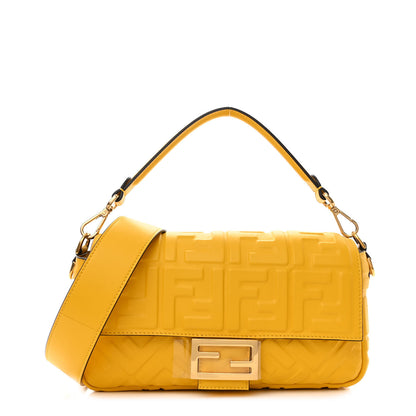 Fendi Nappa FF 1974 Embossed Baguette Mimosa 1 of 10