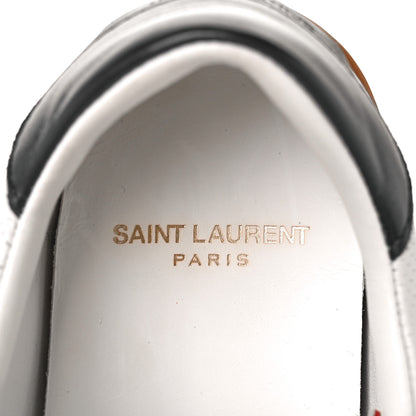 Saint Laurent Calfskin Perforated Suede SL10 Court Classic Low Top Sneakers 37 White 6 of 10