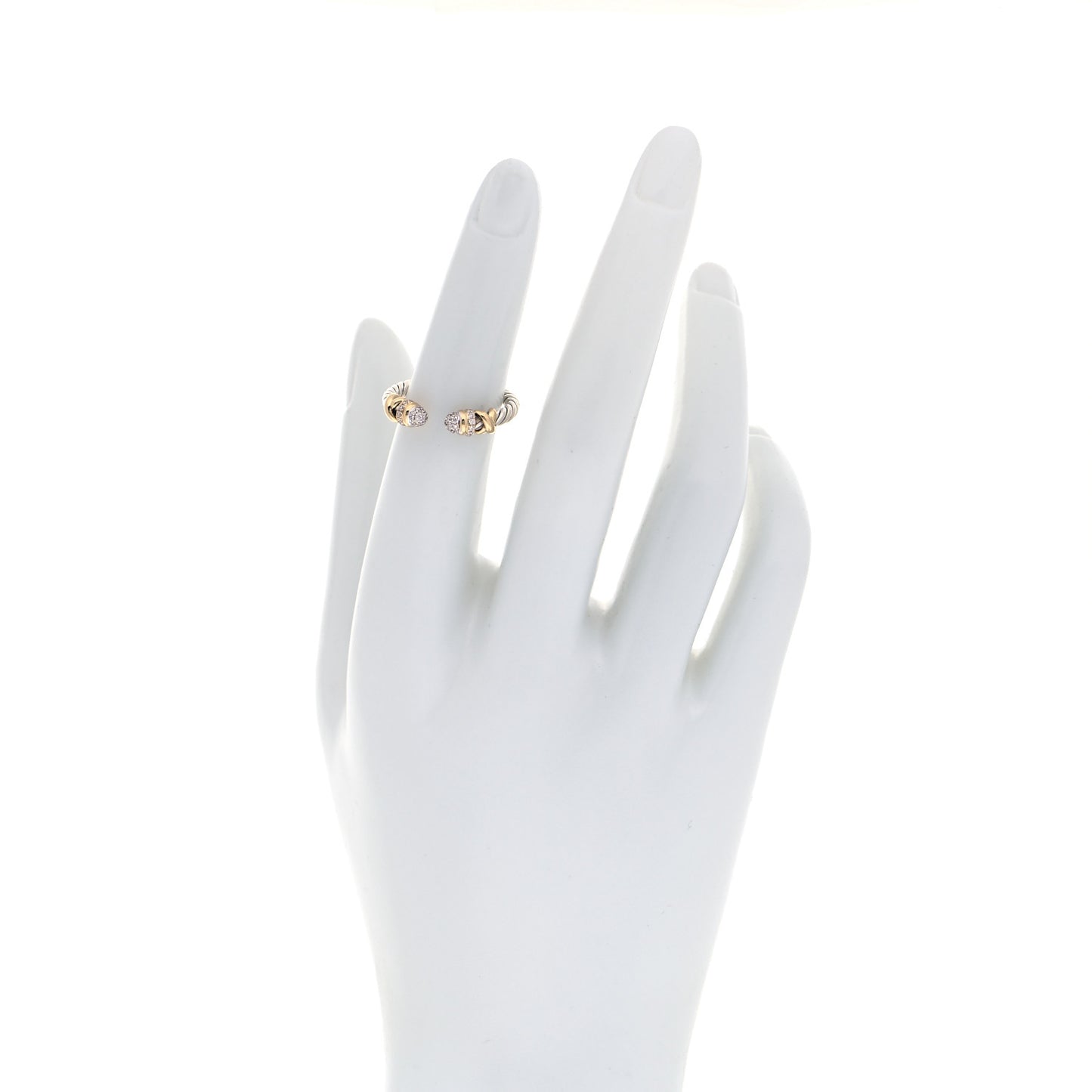 Sterling Silver 18K Yellow Gold Diamond Petite Helena Ring 50 5.5