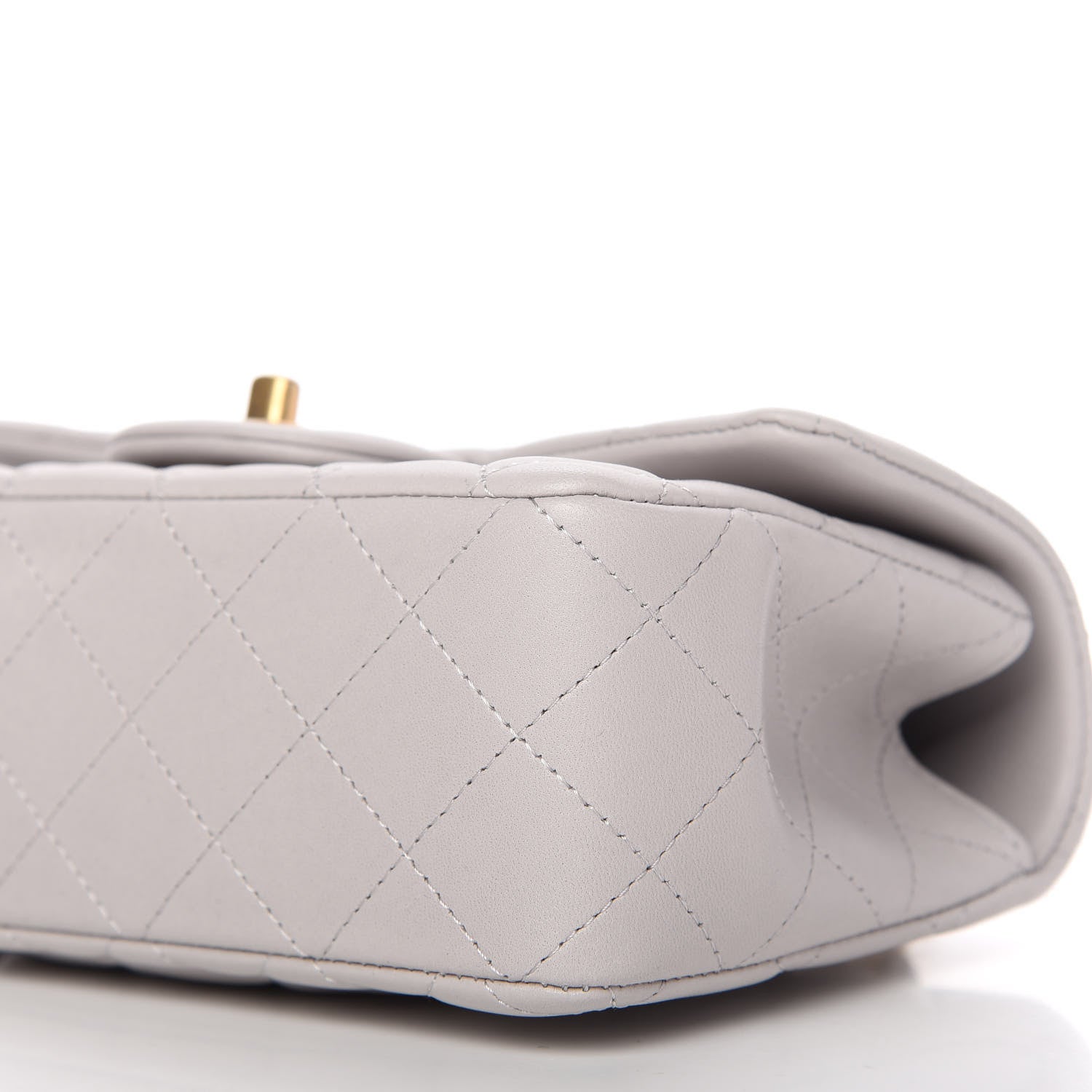 Chanel Lambskin Quilted Mini Top Handle Rectangular Flap Grey 7 of 11