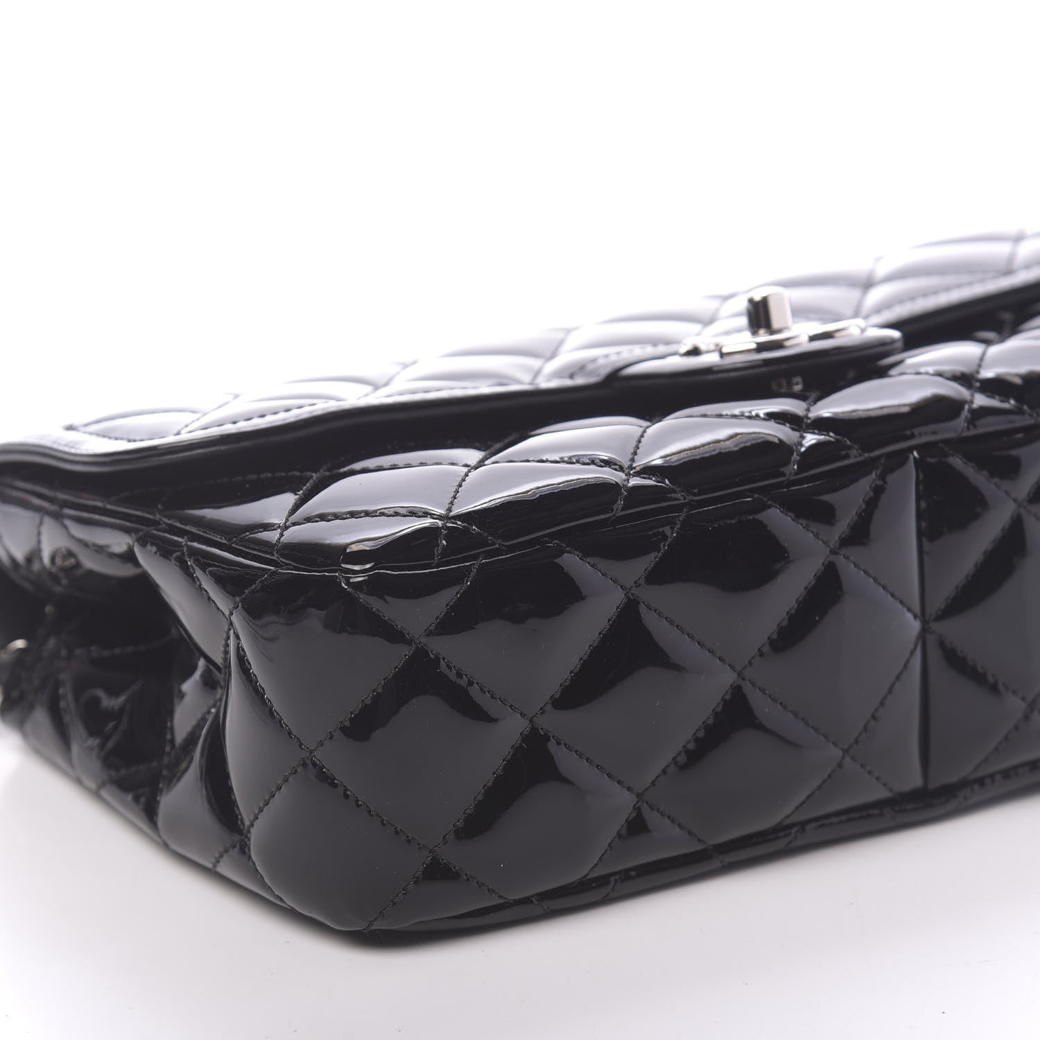 Chanel Patent Quilted Large Coco Shine Flap Black 9 of 12