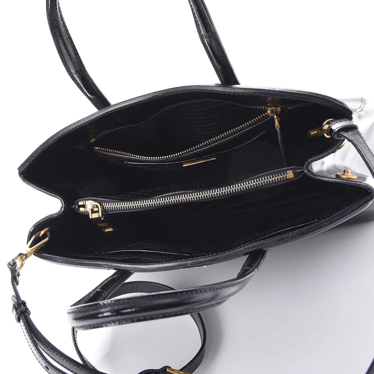 Prada Saffiano Vernice Tote Black 5 of 13
