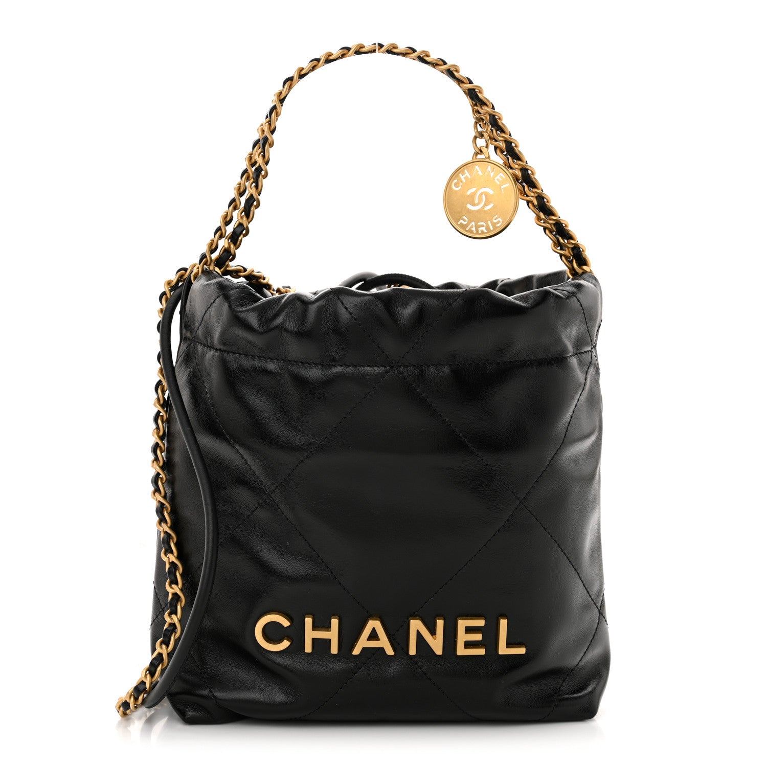 Chanel Shiny Calfskin Quilted Mini Chanel 22 Black 1 of 10