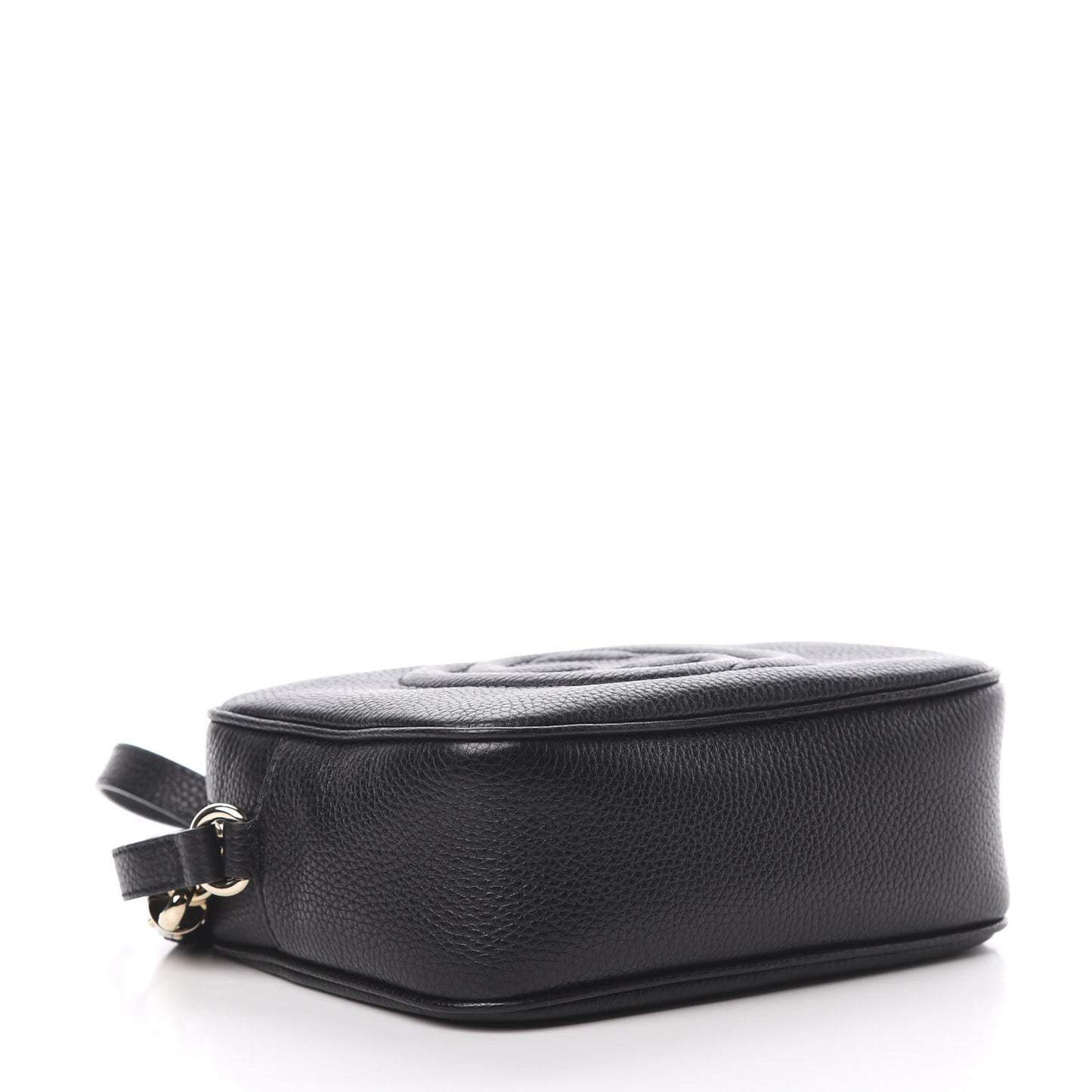 Pebbled Calfskin Small Soho Disco Bag Black