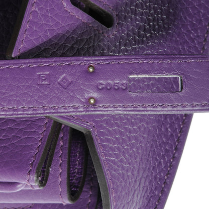 Hermes Taurillon Clemence Birkin 35 Ultraviolet 8 of 10
