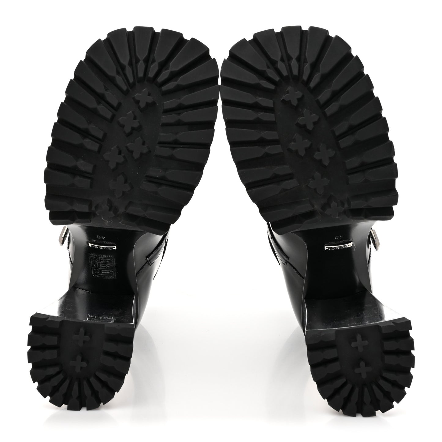 Cordovan Lux Platform Ankle Boots 40 Black Oatmeal White