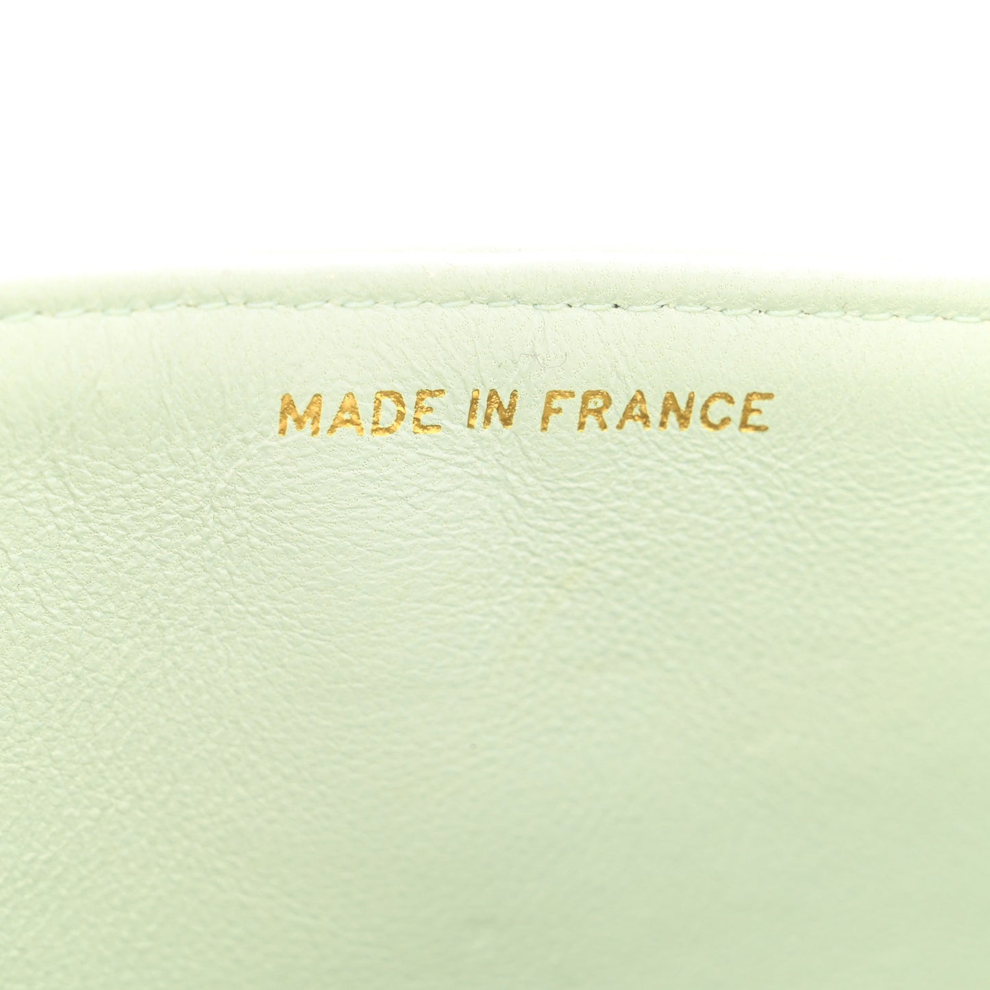 Lambskin Quilted Small Double Flap Light Green