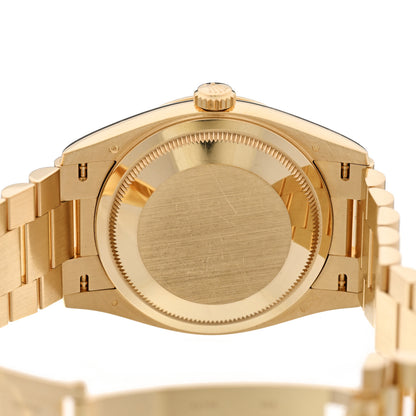 Rolex 18K Yellow Gold Diamond 36mm Oyster Perpetual Day-Date President Watch Green Ombre 128238 4 of 5