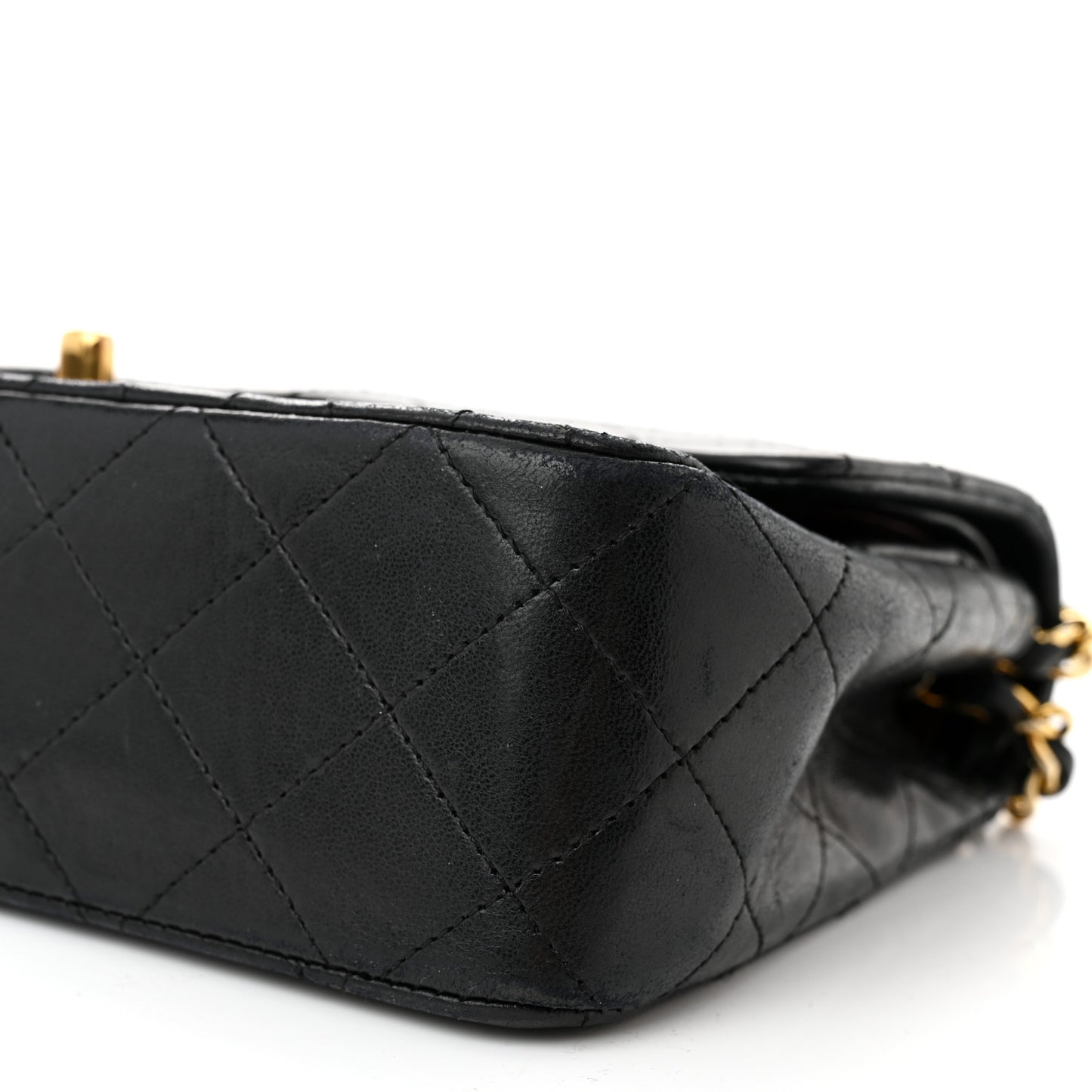 Lambskin Quilted Small Double Flap Black