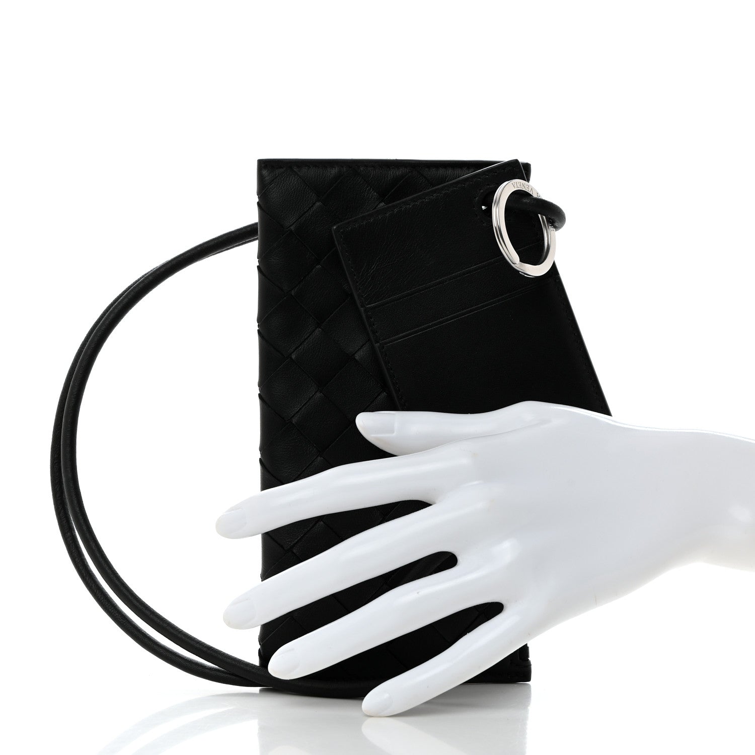 Bottega Veneta Nappa Intrecciato Card Case On Strap Black 2 of 8