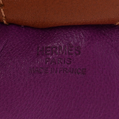 Hermes Milo Lambskin Grigri Rodeo Horse Bag Charm GM Anemone Bleu Izmir Fauve 3 of 5