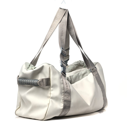 Chanel Nylon Mesh Camellia Duffle White Multicolor 3 of 12