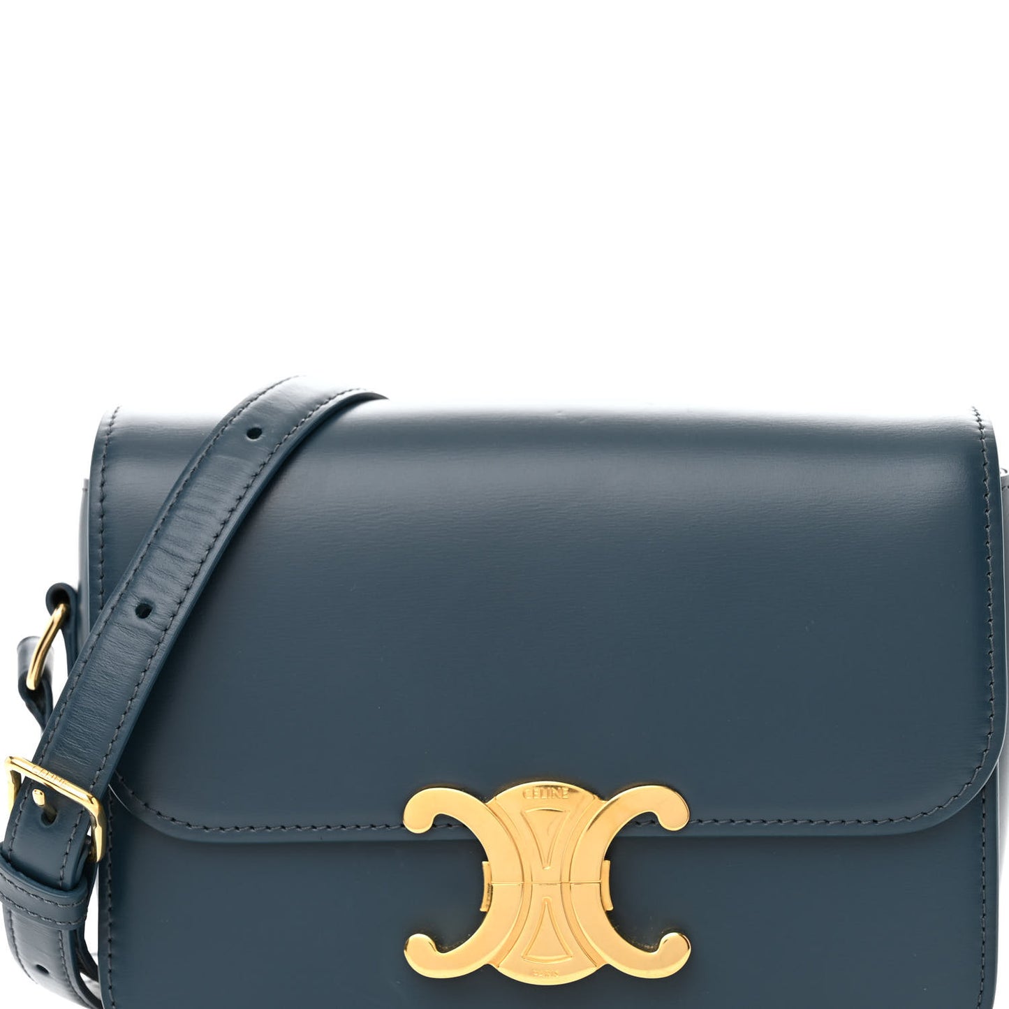 Shiny Calfskin Teen Triomphe Petrol