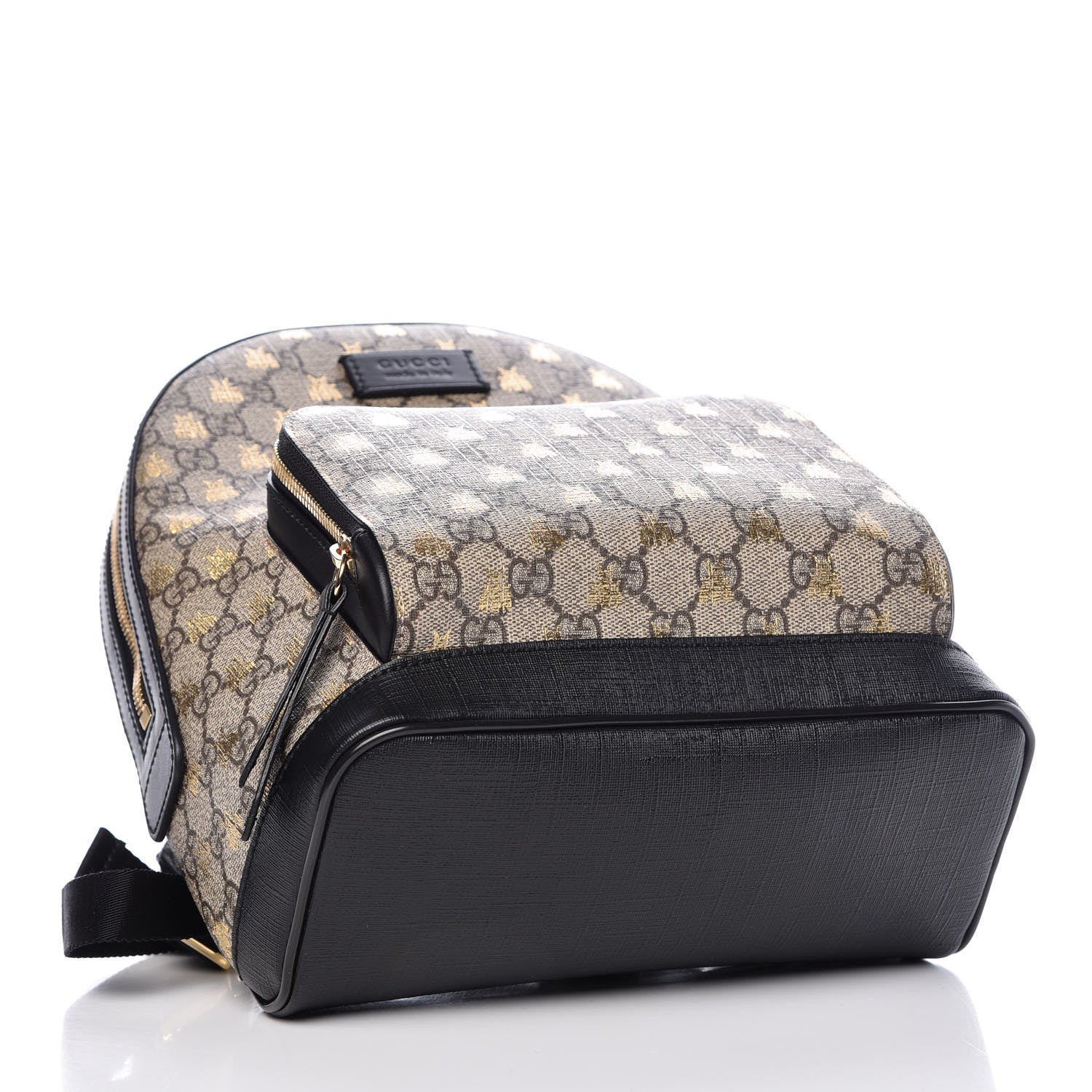 Gucci GG Supreme Monogram Bees Print Small Day Backpack Beige Oro Black 4 of 10