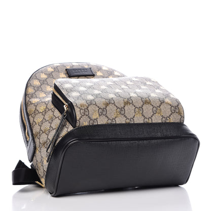 Gucci GG Supreme Monogram Bees Print Small Day Backpack Beige Oro Black 4 of 10
