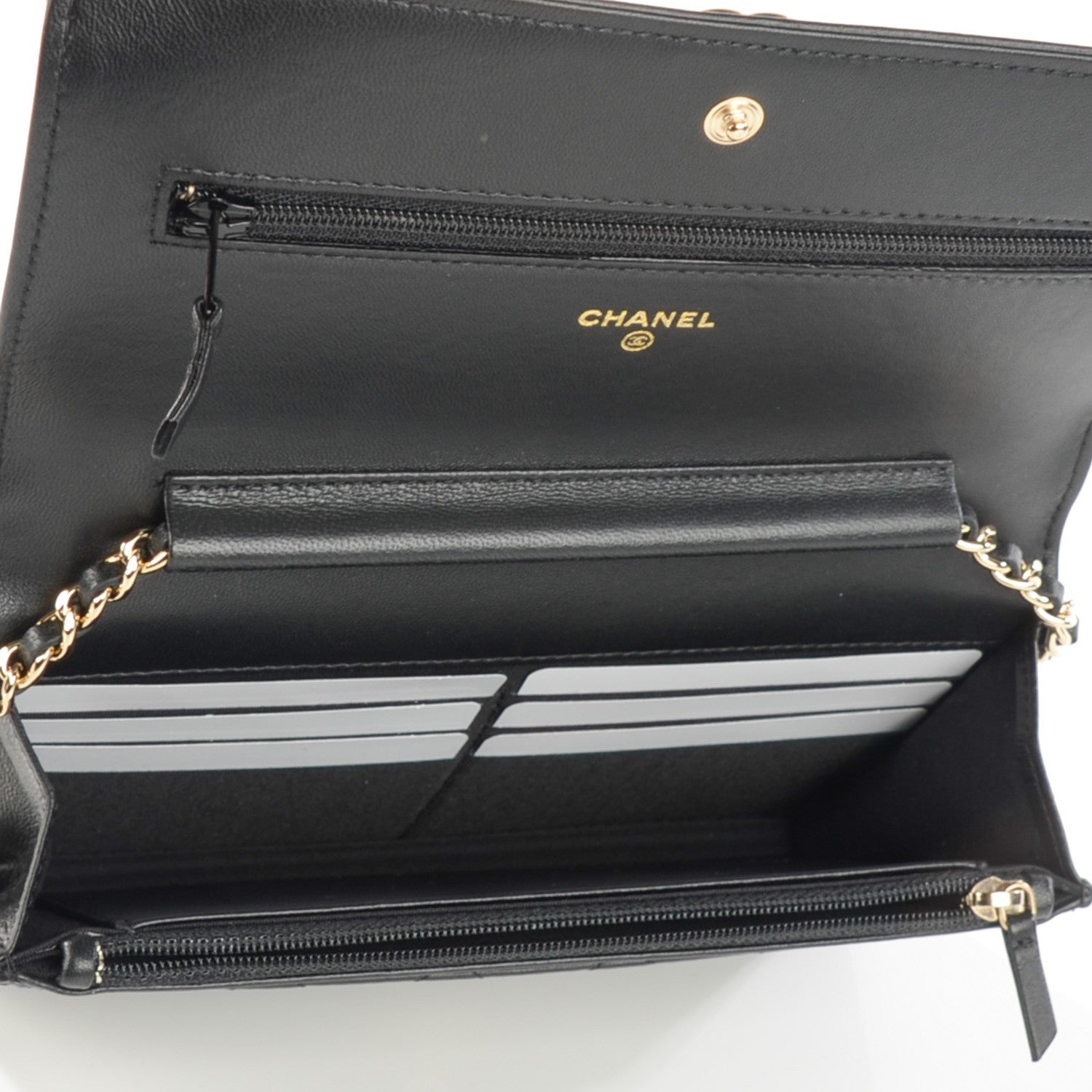 Chanel Lambskin Quilted Boy Wallet On Chain WOC Black 5 of 8