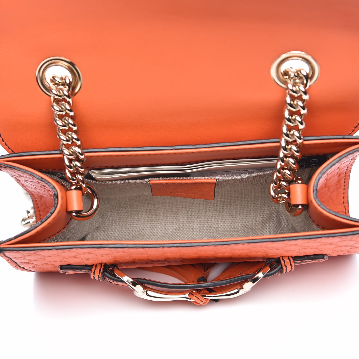 Gucci Soft Microguccissima Mini Emily Chain Shoulder Bag Sun Orange 5 of 7