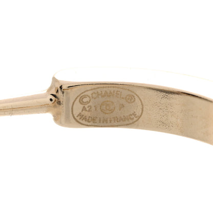 Chanel Crystal Lock Symbols Logo CC Hoop Drop Earrings Gold 4 of 5