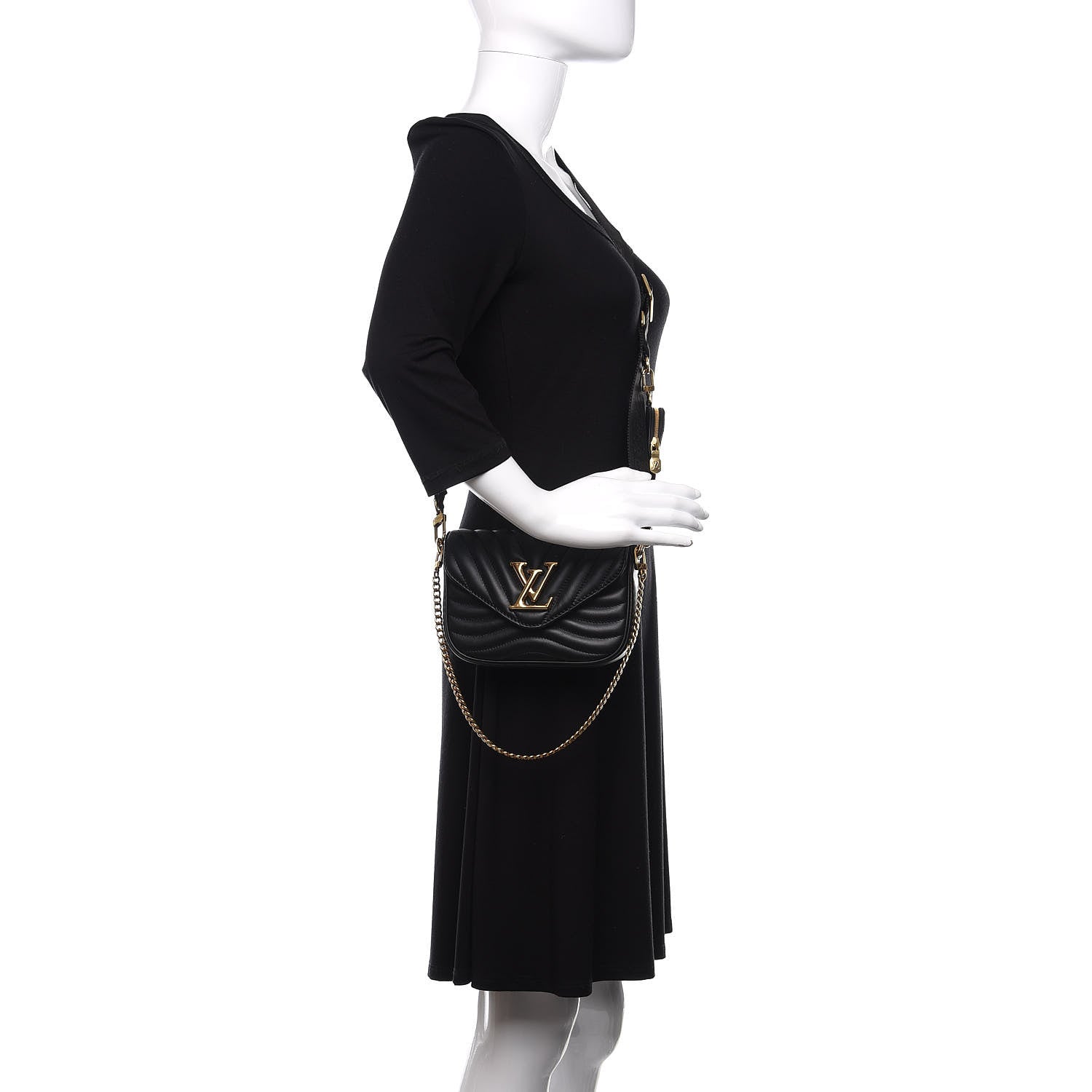 Louis Vuitton Calfskin New Wave Multi Pochette Black 2 of 16