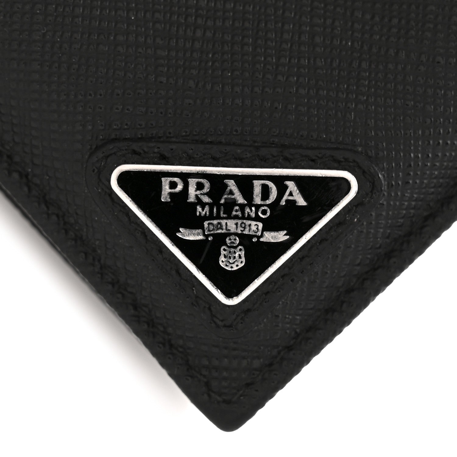 Prada Saffiano Triangle Card Holder Black 8 of 10