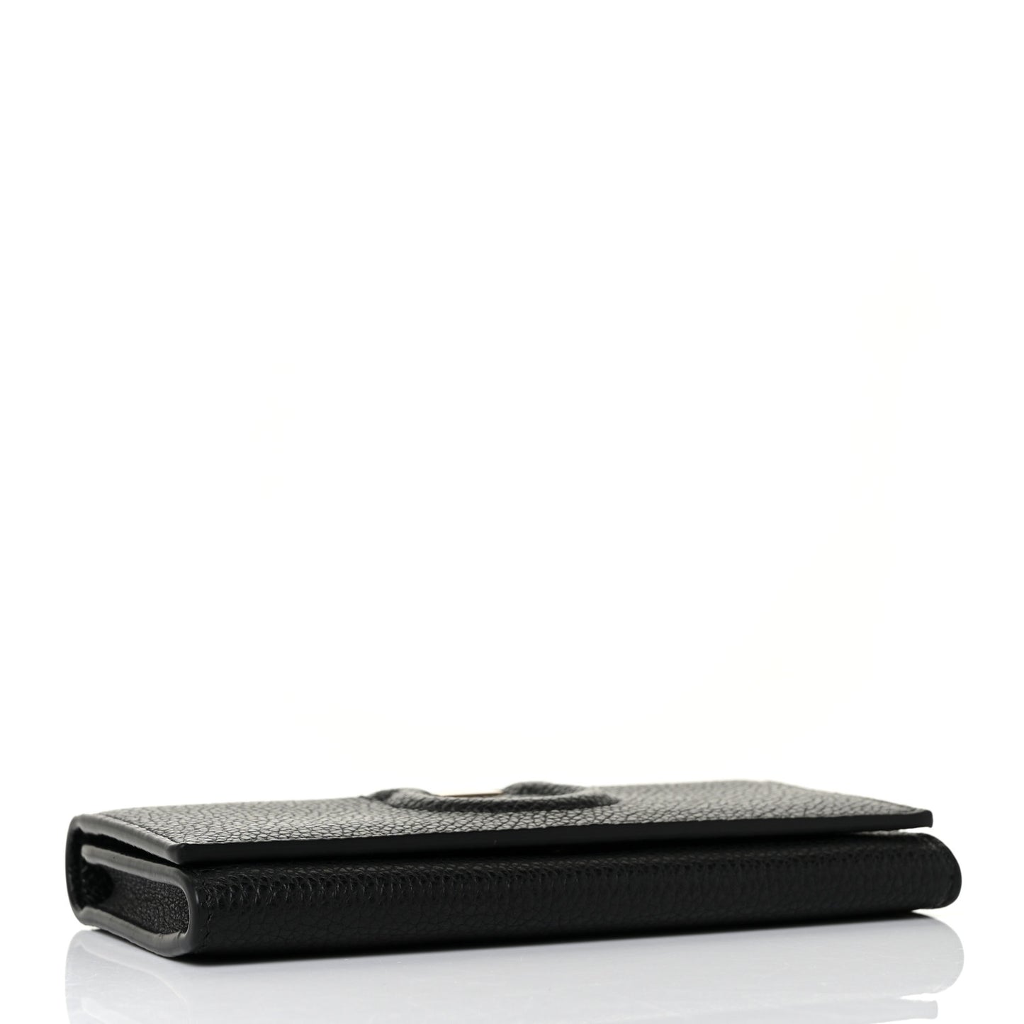 Calfskin City Wallet On Chain Black