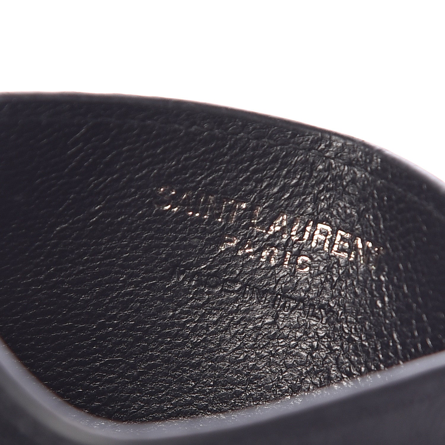 Saint Laurent Calfskin Crocodile Embossed Monogram Credit Card Case Black 6 of 7
