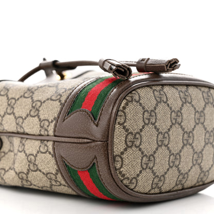 Gucci GG Supreme Monogram Web Mini Ophidia Bucket Bag Brown 9 of 11