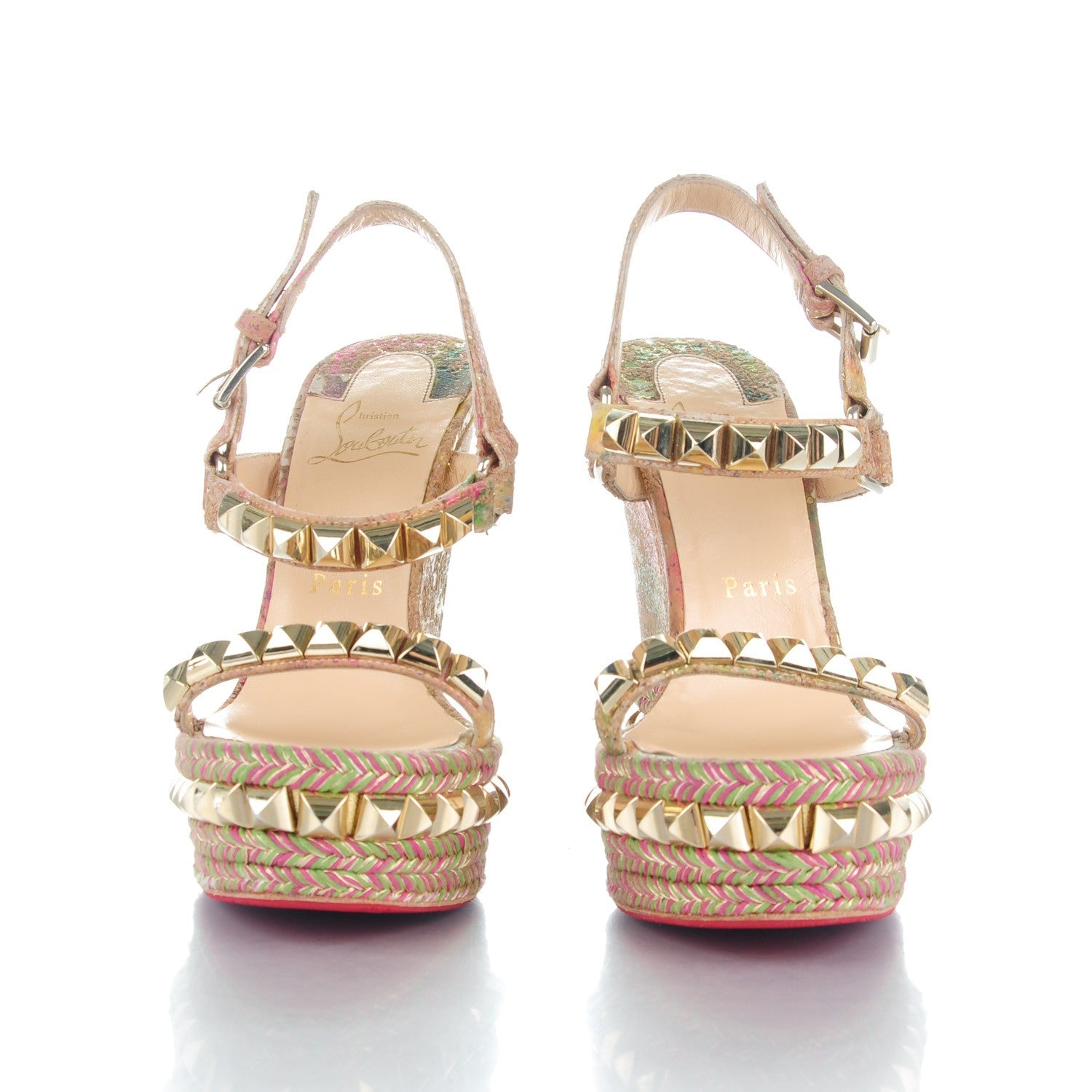 Christian Louboutin Cork Bloom Print Cataclou 140 Wedge Sandals 36 Multicolor 2 of 8
