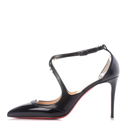 Christian Louboutin Patent Shiny Nappa Crissos 85 Pumps 39 Black 1 of 10