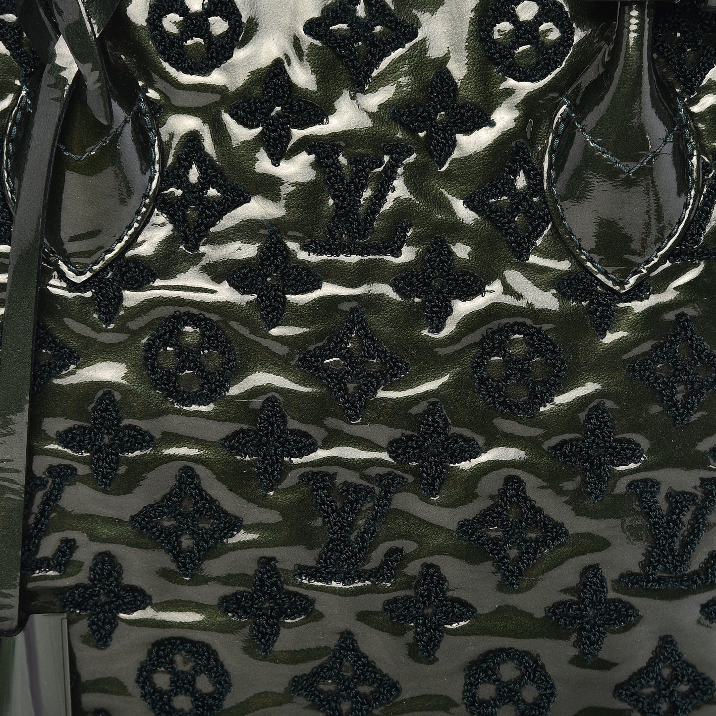 Patent Lambskin Fascination Lockit Vert Fonce