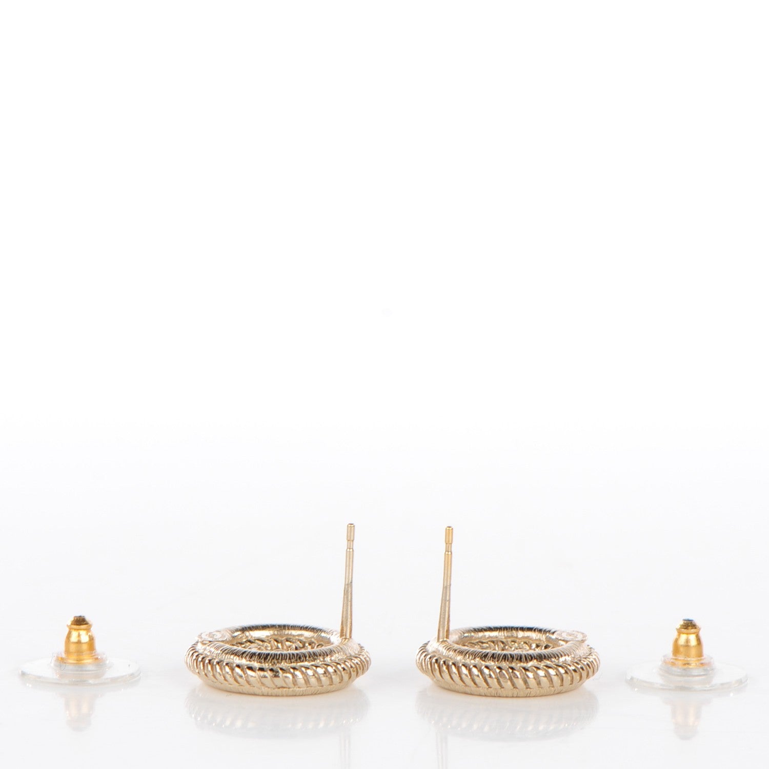 Chanel Twisted CC Earrings Light Gold 3 of 5