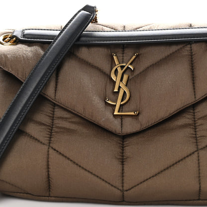 Saint Laurent Nylon Quilted Small Loulou Puffer Monogram Chain Satchel Military Green 8 of 11