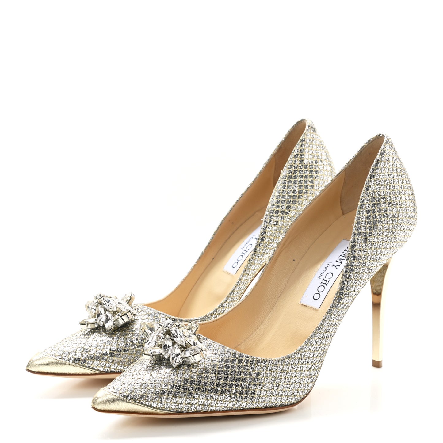 Glitter Fabric Crystal Dempsey Pump 40 Silver