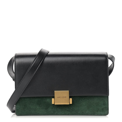 Saint Laurent Smooth Calfskin Suede Medium Bellechasse Black Dark Green 1 of 11