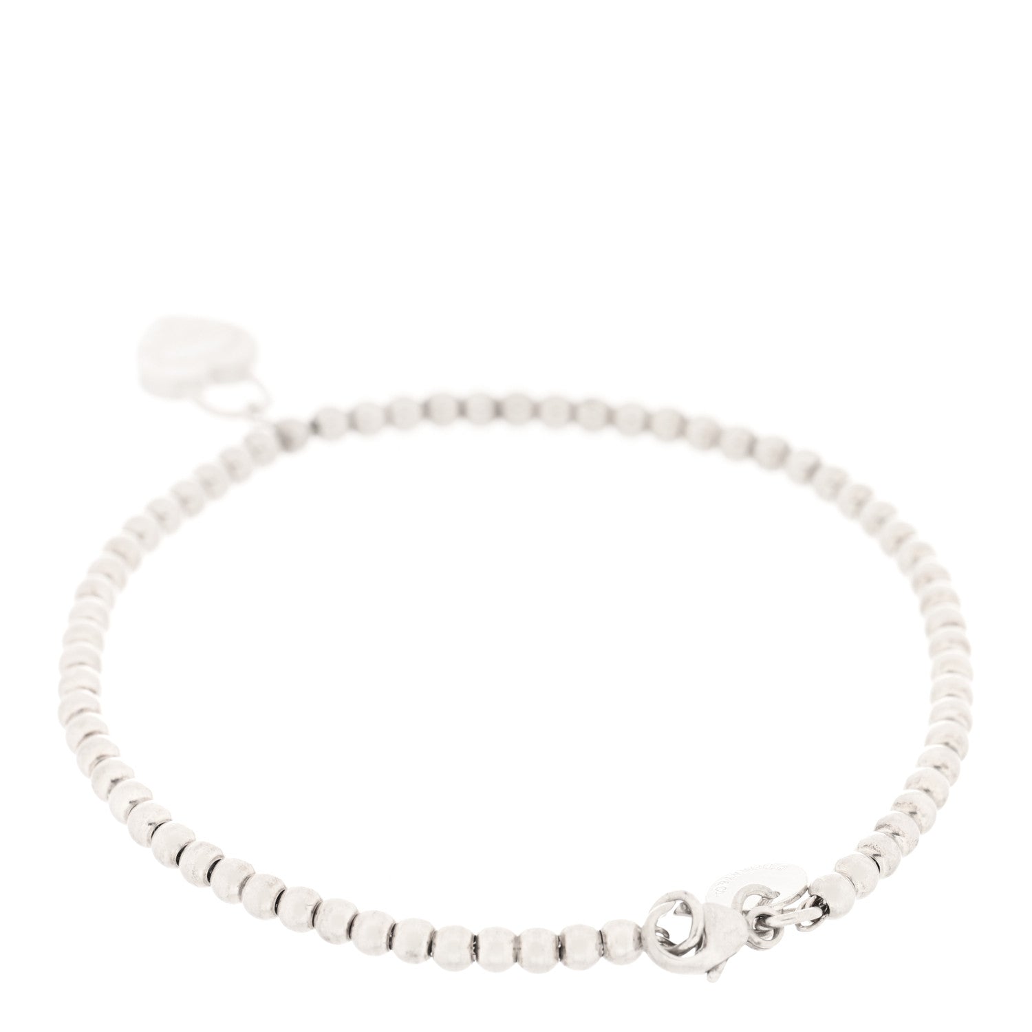 Tiffany Sterling Silver 3mm Return to Tiffany Heart Lock Bead Bracelet 2 of 3