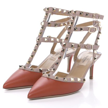 Valentino Garavani Nappa Rockstud Ankle Strap 65mm Pumps 36.5 Deep Coral Poudre 3 of 8