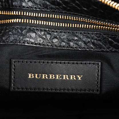 Burberry Signature Grain Calfskin Check Embossed Small Chichester Crossbody Clutch Bag Black 6 of 8