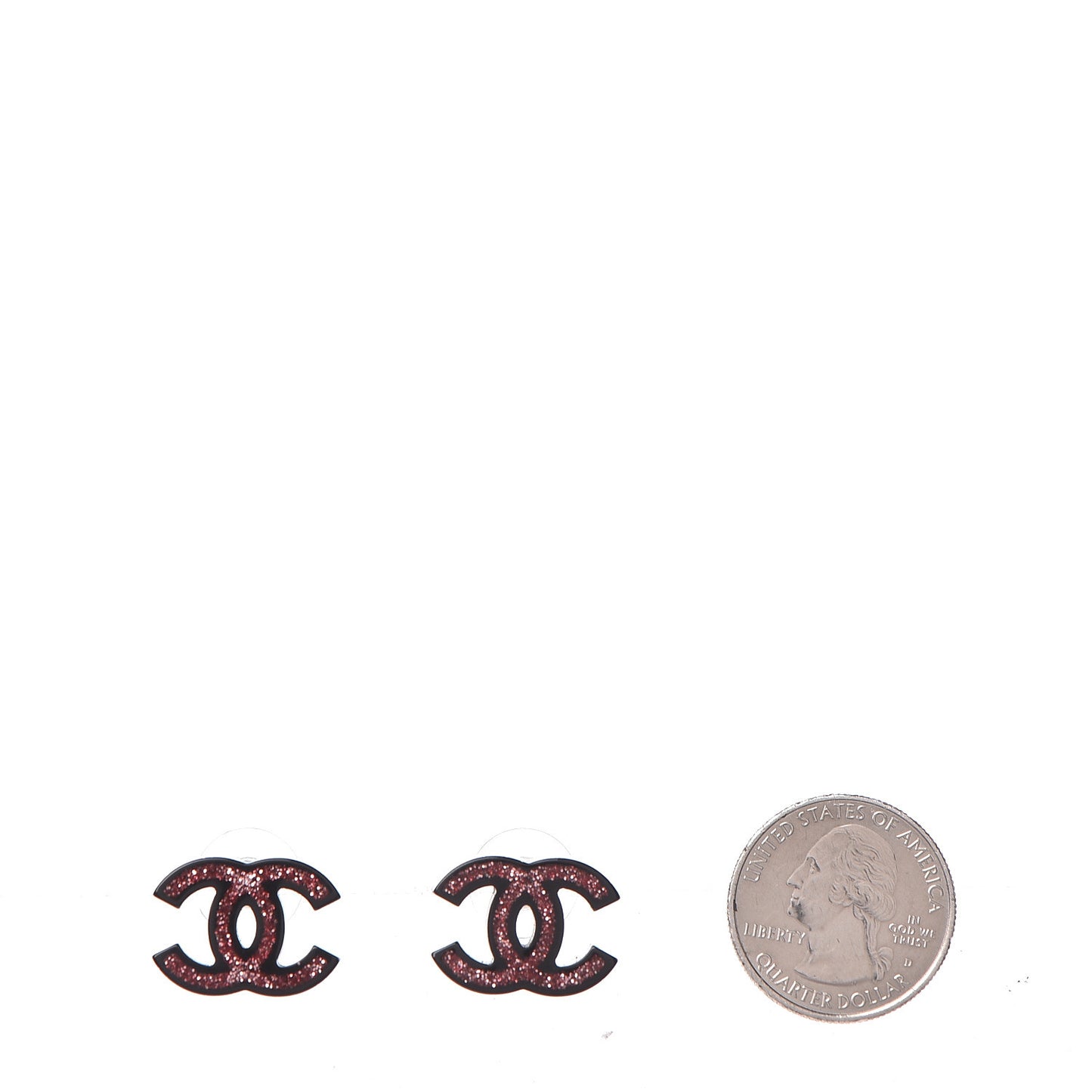 Glitter Resin CC Earrings Pink Black
