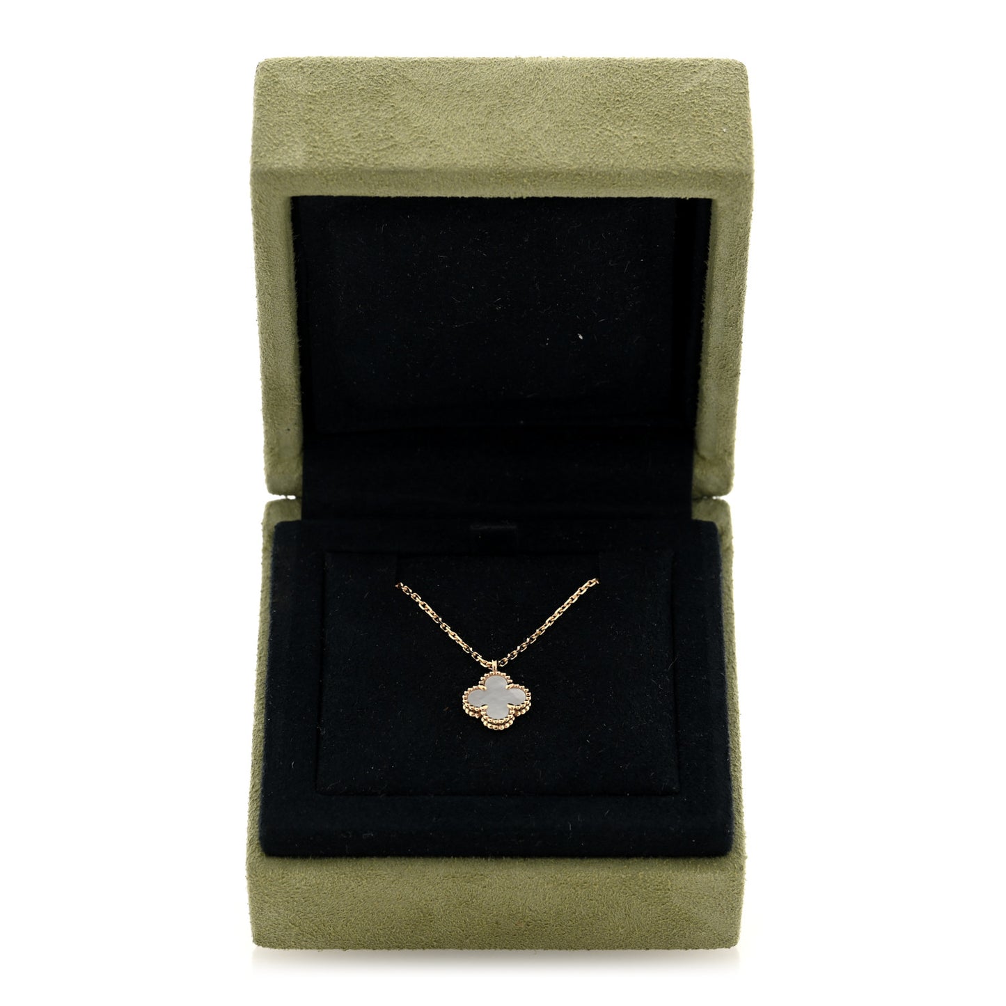 18K Yellow Gold Mother of Pearl Sweet Alhambra Pendant Necklace