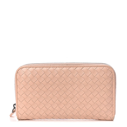 Bottega Veneta Nappa Intrecciato Zip Around Wallet Flamingo 1 of 20