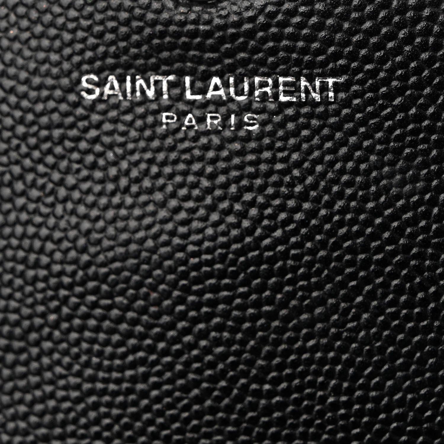 Saint Laurent Grain De Poudre Matelasse Chevron Monogram Monochrome Chain Wallet Black 7 of 13