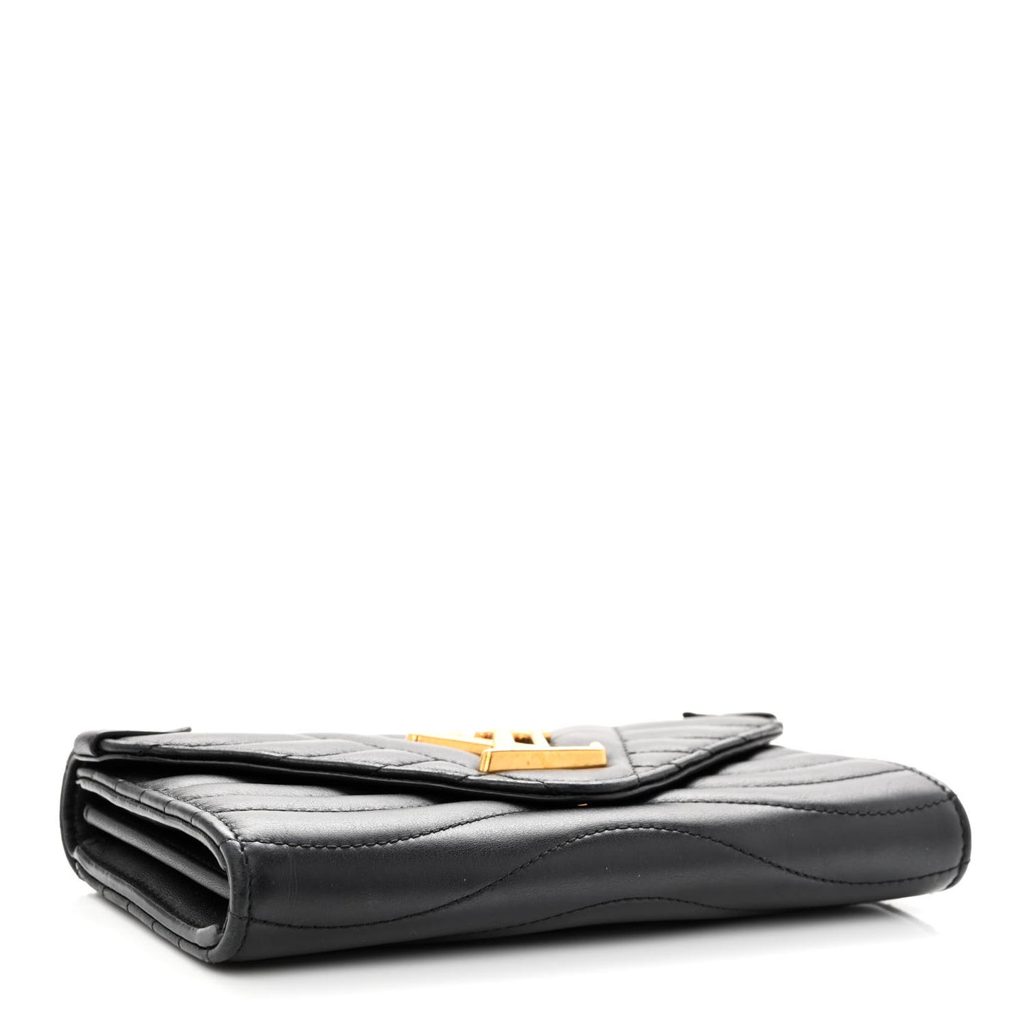 Calfskin New Wave Long Wallet Black