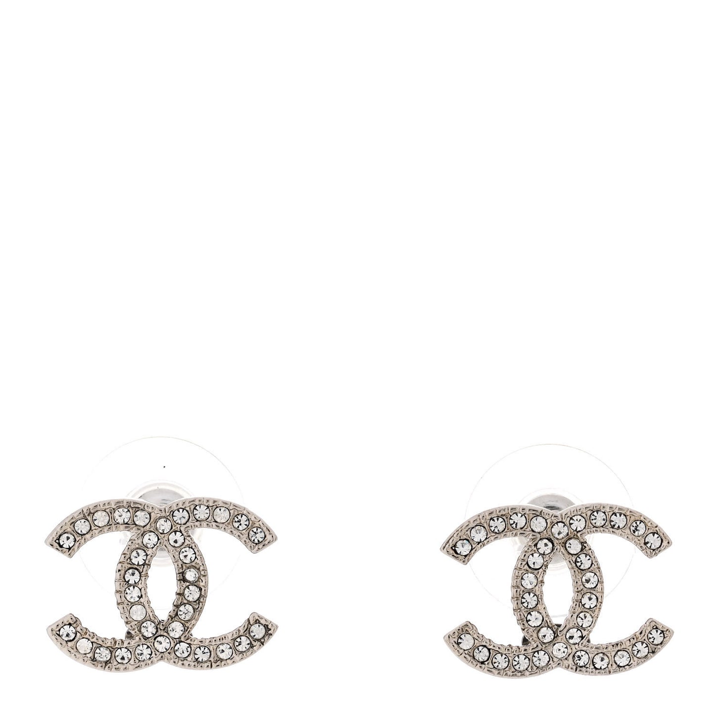Crystal CC Earrings Silver