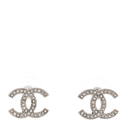 Chanel Crystal CC Earrings Silver 1 of 5