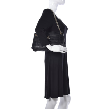 Chanel Lambskin Pleated Shoulder Bag Black 2 of 8