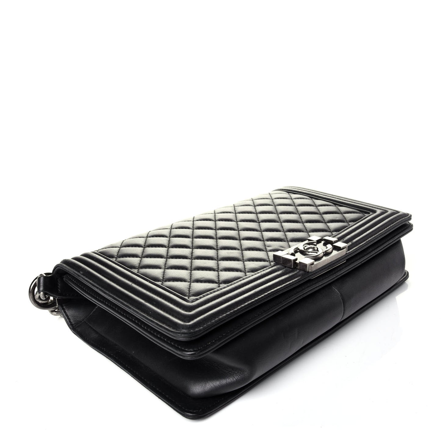 Calfskin Quilted New Medium Boy Flap Black