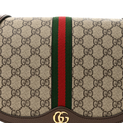 Gucci GG Supreme Monogram Web Small Ophidia Flap Messenger Bag Brown 8 of 10
