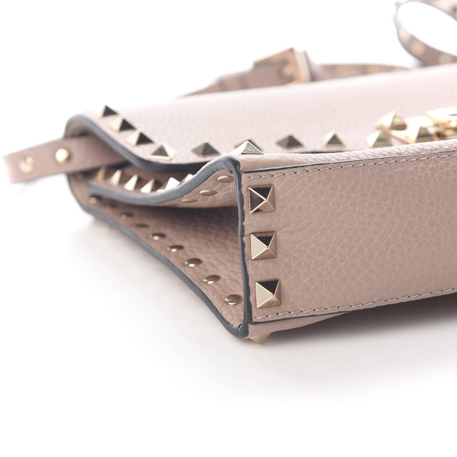 Valentino Garavani Pebbled Calfskin Medium Rockstud Flip Lock Crossbody Bag Poudre 7 of 8