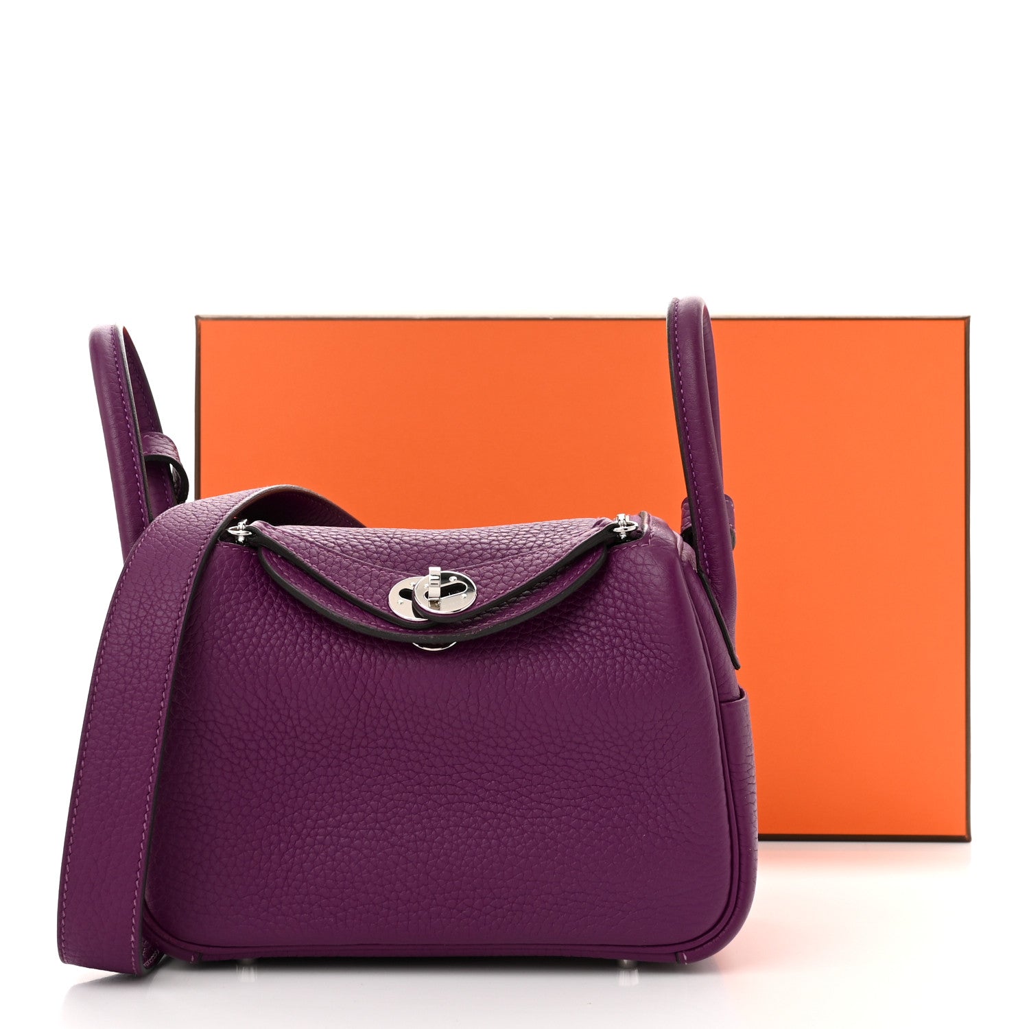 Hermes Taurillon Clemence Mini Lindy 20 Anemone 13 of 13